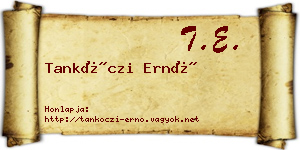 Tankóczi Ernő névjegykártya