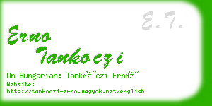 erno tankoczi business card